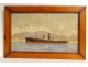 HSP marine painting steamboat Tiberias Salonika Greece Valloton 1940