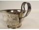 Solid silver cup with openwork Greek frieze Rooster Paris I Empire 192gr 19th century