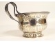 Solid silver cup with openwork Greek frieze Rooster Paris I Empire 192gr 19th century