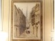Frame 4 watercolors Constantine city view cathedral shepherd peddler 19th century