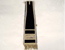 Black velvet priest&#39;s handle embroidery time mourning 19th century