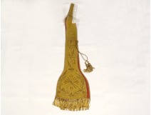 Etole de prêtre 2 manipules dorées broderies fils d'or croix XIXème siècle