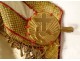 Pluvial liturgical cope white silk embroidery gold threads chalice 19th century