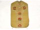 Chasuble de prêtre soie broderies fils or Agneau Pascal croix XIXè siècle