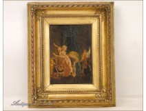 HSP Indoor scene slut wooden frame gilded stucco NAPIII 19th