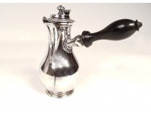 Solid silver jug Vieillard Paris blackened wood PB 246gr 19th century