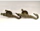 Pair of old bronze swan neck faucets 19th century