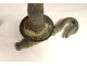 Pair of old bronze swan neck faucets 19th century
