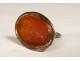 Roman intaglio stamp seal agate woman vestal goddess gold metal