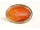 Roman intaglio stamp seal agate woman vestal goddess gold metal