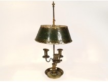 Louis XVI bouillotte lamp bronze painted sheet metal lampshade 18th century