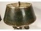 Louis XVI bouillotte lamp bronze painted sheet metal lampshade 18th century