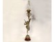 Oil lamp sculpture G. Bareau Gloria winged woman crystal marble 19th century