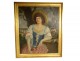 Large HST portrait painting Adrienne de Noailles marquise de la Fayette 18th
