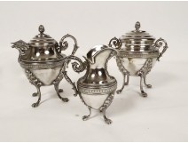 Selfish coffee tea service 3PC solid silver Minerva 603gr 19th century jug