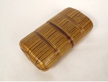Small 19th century straw marquetry box case