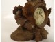 Carved wood watch holder Black Forest chamois foliage 19th century