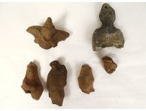 Lot 6 small Gallo-Roman terracotta woman goddess statuettes collection