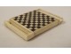 Miniature checkers game carved bone checkerboard tokens 19th century