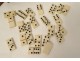 Old miniature domino game box wooden box bone tokens 19th century