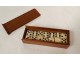 Old miniature domino game box wooden box bone tokens 19th century