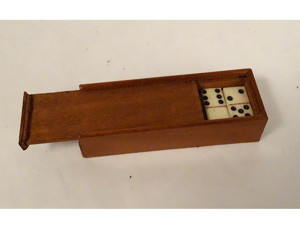 Ancien Jeu De Dominos Miniature En Os - Boîte En Bois D'origine XIXème - France