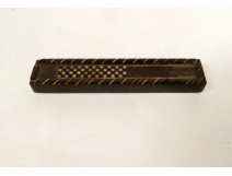 Rosewood horn matchbox case with 19th century inlays