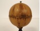 Small terrestrial globe old world map blackened wooden foot cardboard 19th century