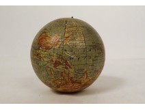 Small globe world map Geographer Forest rue Buci Paris wood 19th century