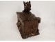 Carved wood cigar humidor box Black Forest bird 19th century