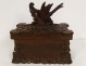 Carved wood cigar humidor box Black Forest bird 19th century