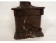 Carved wood cigar humidor box Black Forest bird 19th century