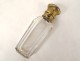 Silver vermeil salt bottle coat of arms cut crystal 19th century