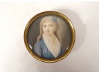 Round tortoiseshell wedding box 2 portrait couple miniatures 19th century Restoration