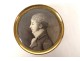 Round tortoiseshell wedding box 2 portrait couple miniatures 19th century Restoration