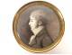 Round tortoiseshell wedding box 2 portrait couple miniatures 19th century Restoration