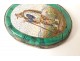 Malachite micro mosaic medallion Grand Tour shepherd character 19th century