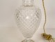 Empire lamp baluster vase cut crystal diamond tips gilded bronze 20th century