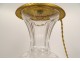 Empire lamp baluster vase cut crystal diamond tips gilded bronze 20th century