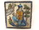 Ceramic tile Iznik Qajar Kadjar Persian Ottoman woman reading late 19th century