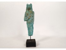 Egyptian funerary statuette goddess Bastet standing cat Egypt amulet