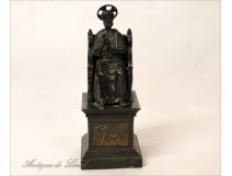 Bronze Statue Saint Apostles Peter Trone Jesus 19th