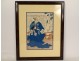 Japanese Ukiyo-e print signed Yoshiiku Utagawa samurai Harumoto 19th century