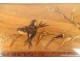 Glove box walnut marquetry birds swallows landscape late 19th century