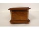 Glove box walnut marquetry birds swallows landscape late 19th century