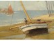 HSP marine painting Raymond Blossier landscape Breton side sailboats 20th century