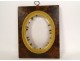 Miniature photo frame walnut magnifying glass gilded brass 19th century