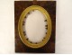 Miniature photo frame walnut magnifying glass gilded brass 19th century