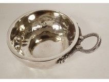 Solid silver wine taster Vieillard Paris Raoul snake 125.95gr 19th century