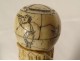 Cane with ivory pommel, sailor, whaler, captain, monster, wooden barrel, 19th century